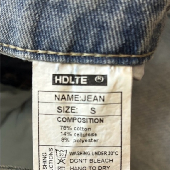 Light Blue Women's Crossover Waist Wide Leg Cropped Jeans - Picture 3 of 8